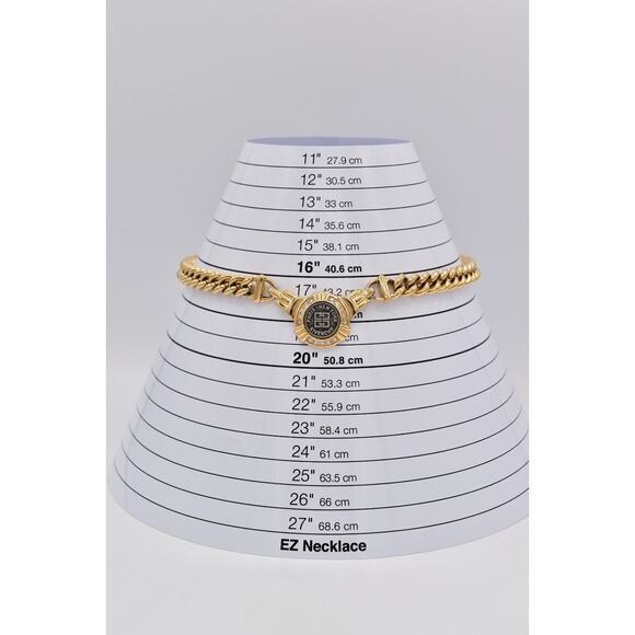 Givenchy Vintage Coin Medallion Collar Necklace Chunky Curb Gold Signed BinBM - Picture 12 of 12